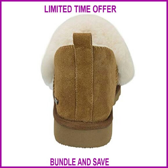 Genuine Suede Shearling Ankle Booties Memory Foam Indoor Outdoor - Picture 6 of 8